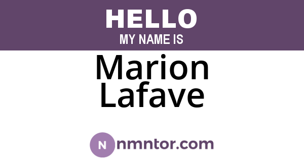 Marion Lafave