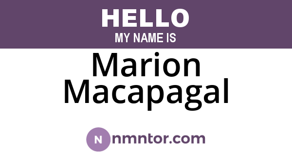 Marion Macapagal