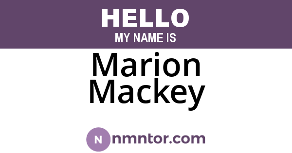 Marion Mackey