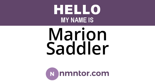 Marion Saddler