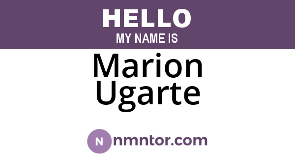 Marion Ugarte
