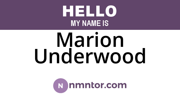 Marion Underwood