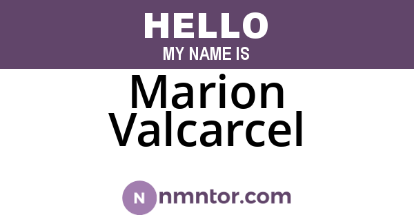 Marion Valcarcel