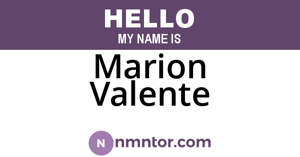 Marion Valente