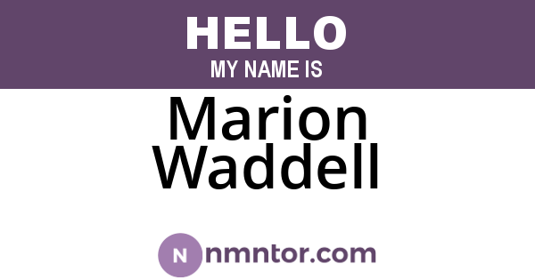 Marion Waddell