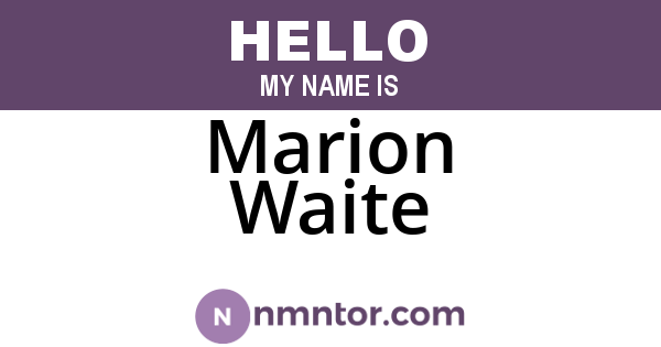 Marion Waite