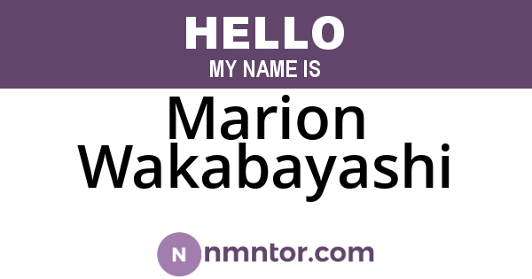Marion Wakabayashi