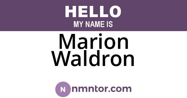 Marion Waldron