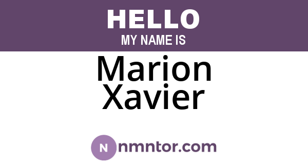 Marion Xavier