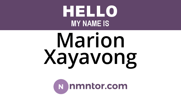 Marion Xayavong