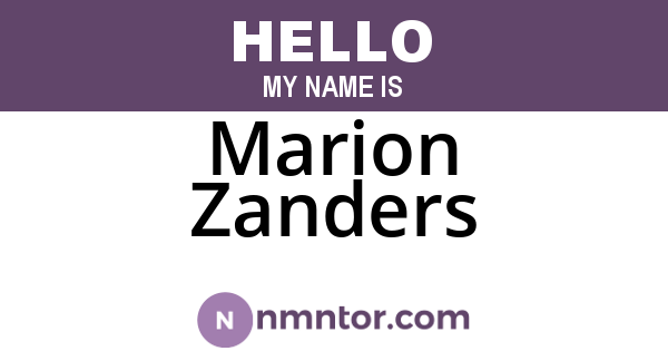 Marion Zanders