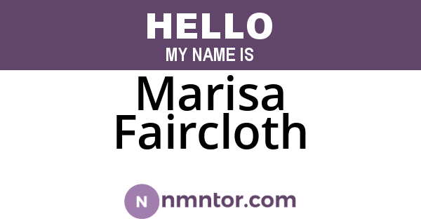Marisa Faircloth