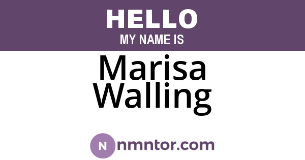 Marisa Walling