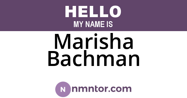 Marisha Bachman