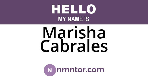 Marisha Cabrales