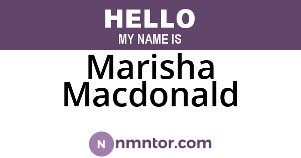 Marisha Macdonald
