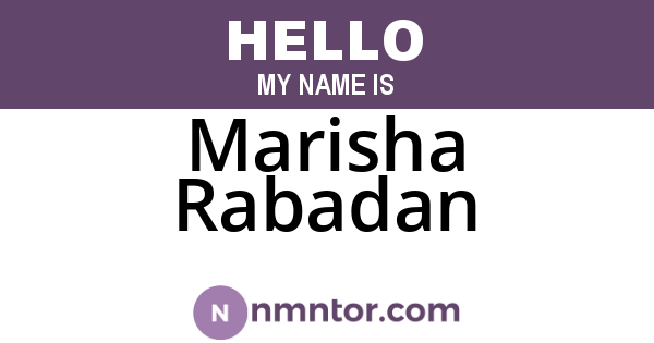 Marisha Rabadan
