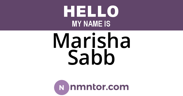 Marisha Sabb