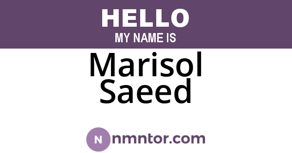 Marisol Saeed