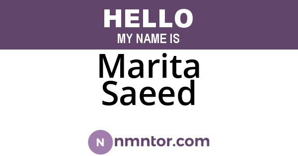 Marita Saeed