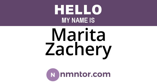 Marita Zachery