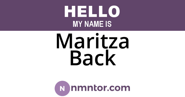 Maritza Back