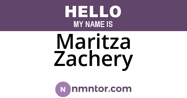 Maritza Zachery