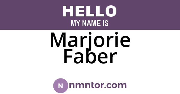 Marjorie Faber
