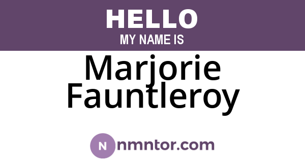 Marjorie Fauntleroy