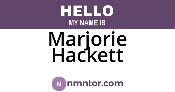 Marjorie Hackett