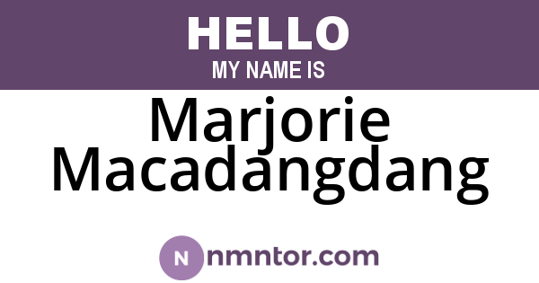 Marjorie Macadangdang