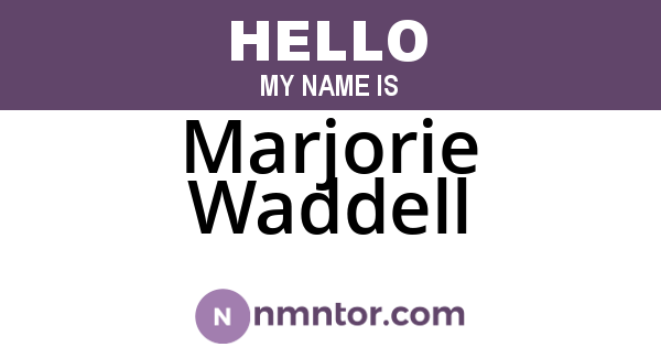 Marjorie Waddell