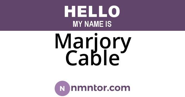 Marjory Cable
