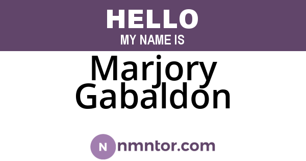 Marjory Gabaldon
