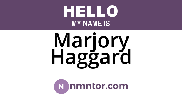 Marjory Haggard