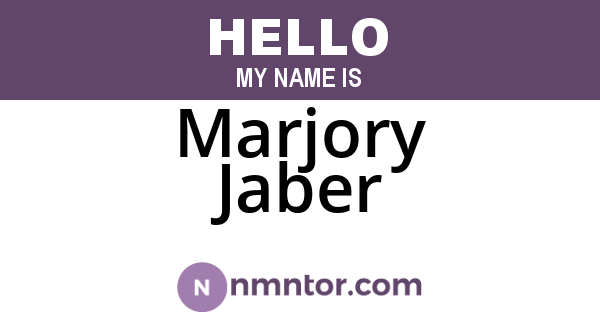 Marjory Jaber