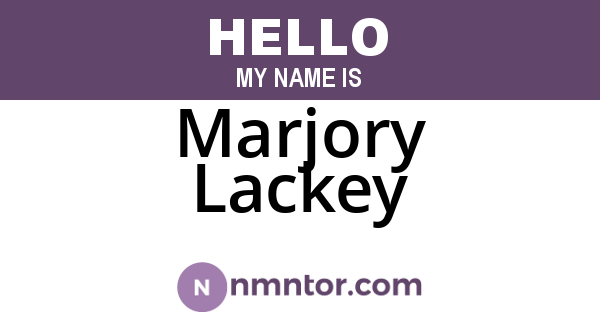 Marjory Lackey