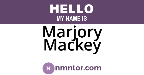 Marjory Mackey