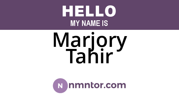 Marjory Tahir