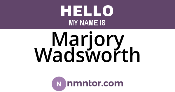 Marjory Wadsworth