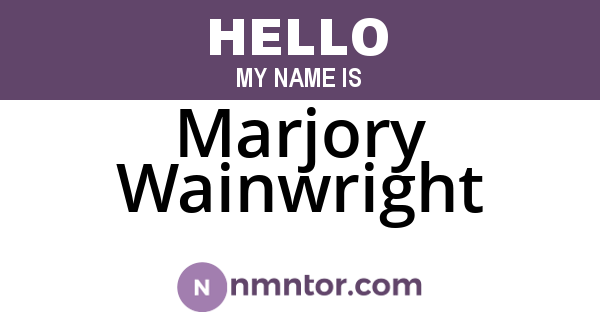 Marjory Wainwright