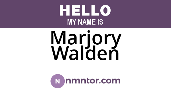 Marjory Walden