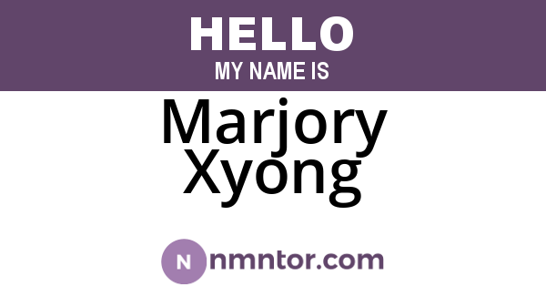 Marjory Xyong