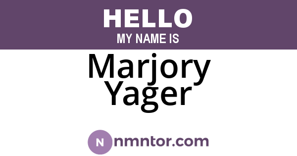 Marjory Yager