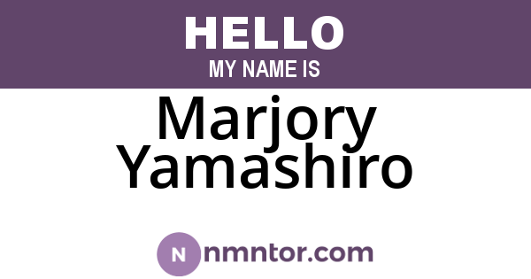 Marjory Yamashiro
