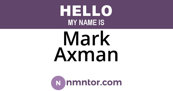 Mark Axman