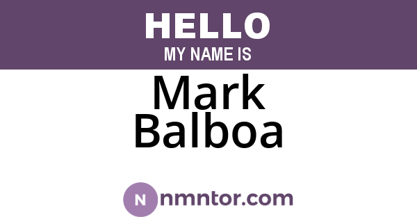 Mark Balboa