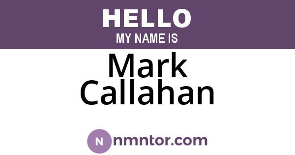 Mark Callahan