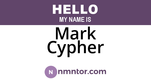 Mark Cypher
