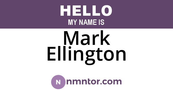 Mark Ellington